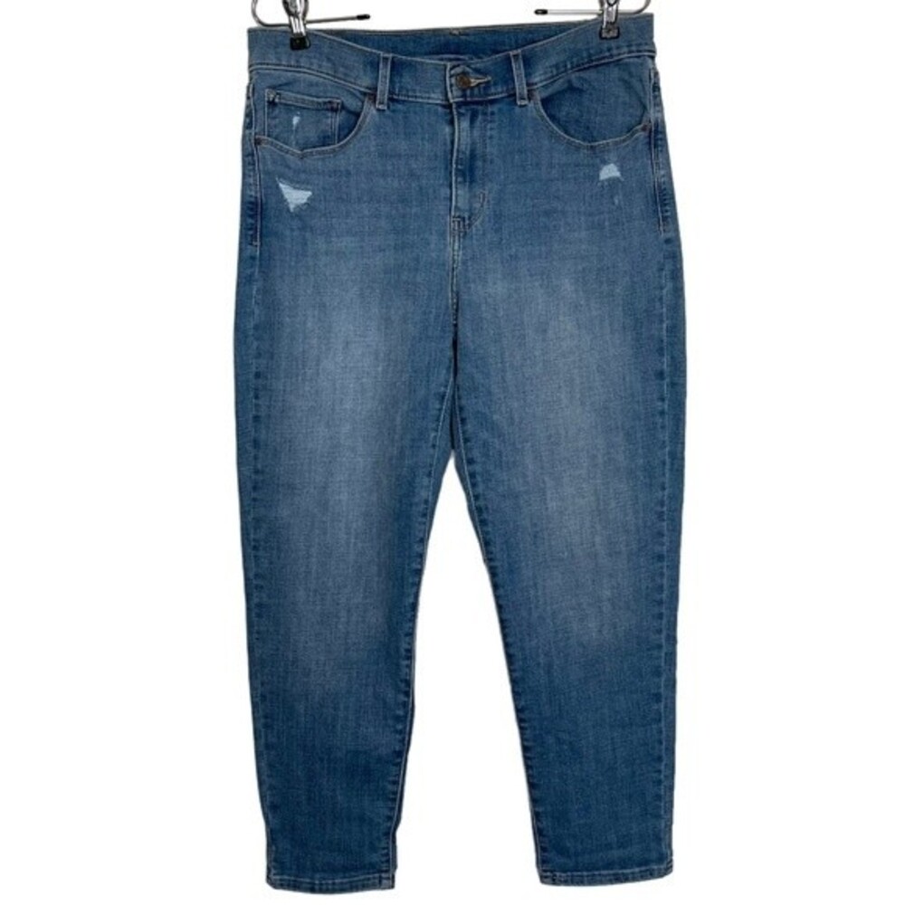Levi's Blue Denim Capris Jeans Mid Rise Medium Wash Stretch Classic Size 10